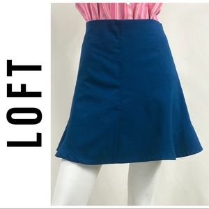 Loft Blue A-Line Paneled Skirt Size- M
